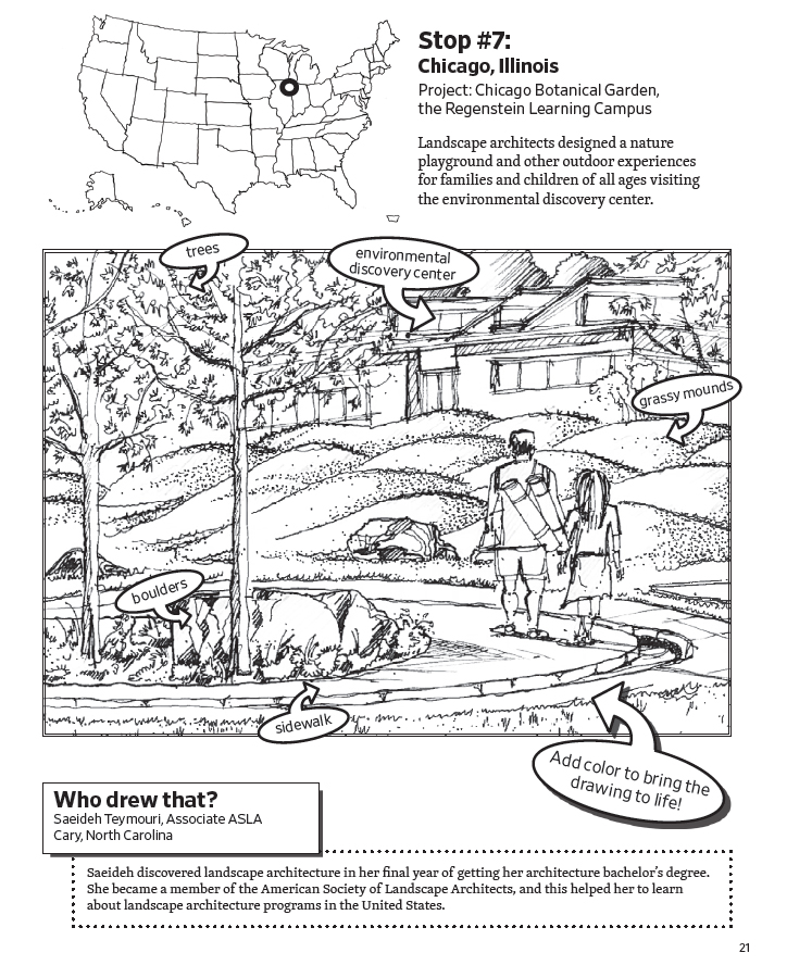CLH’s Saeideh Teymouri’s Sketch Published in ASLA Activity Book
